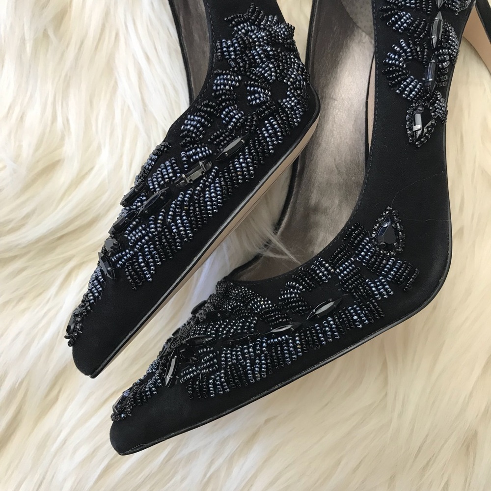 S.Edelman • Beaded Suede Heels 8.5